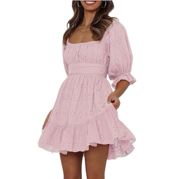 PRETTYGARDEN Dresses & Skirts - PRETTYGARDEN Women's Babydoll Mini Dress Puff Sleeves and Square Neckline Sz XL